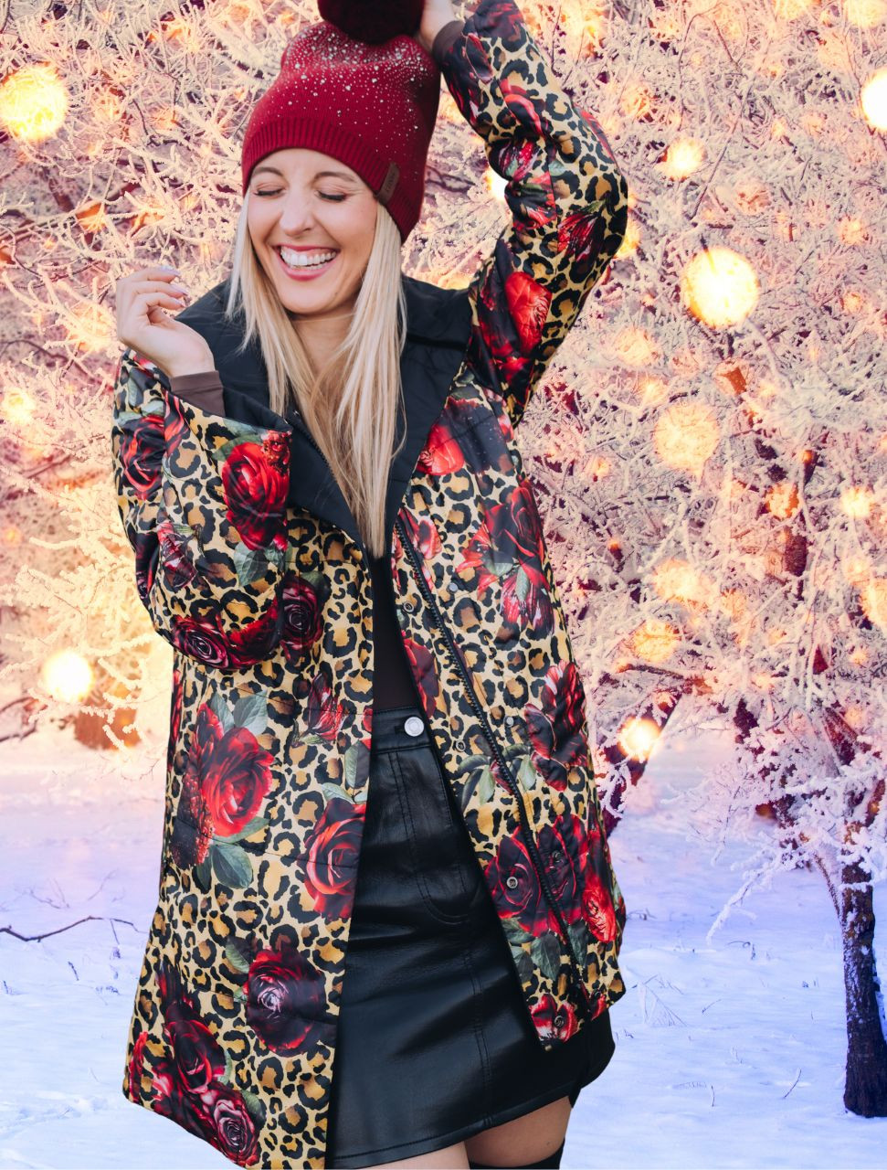 Reversible Puffer Coat Savanna Rose Coat de Fleur by Corks and