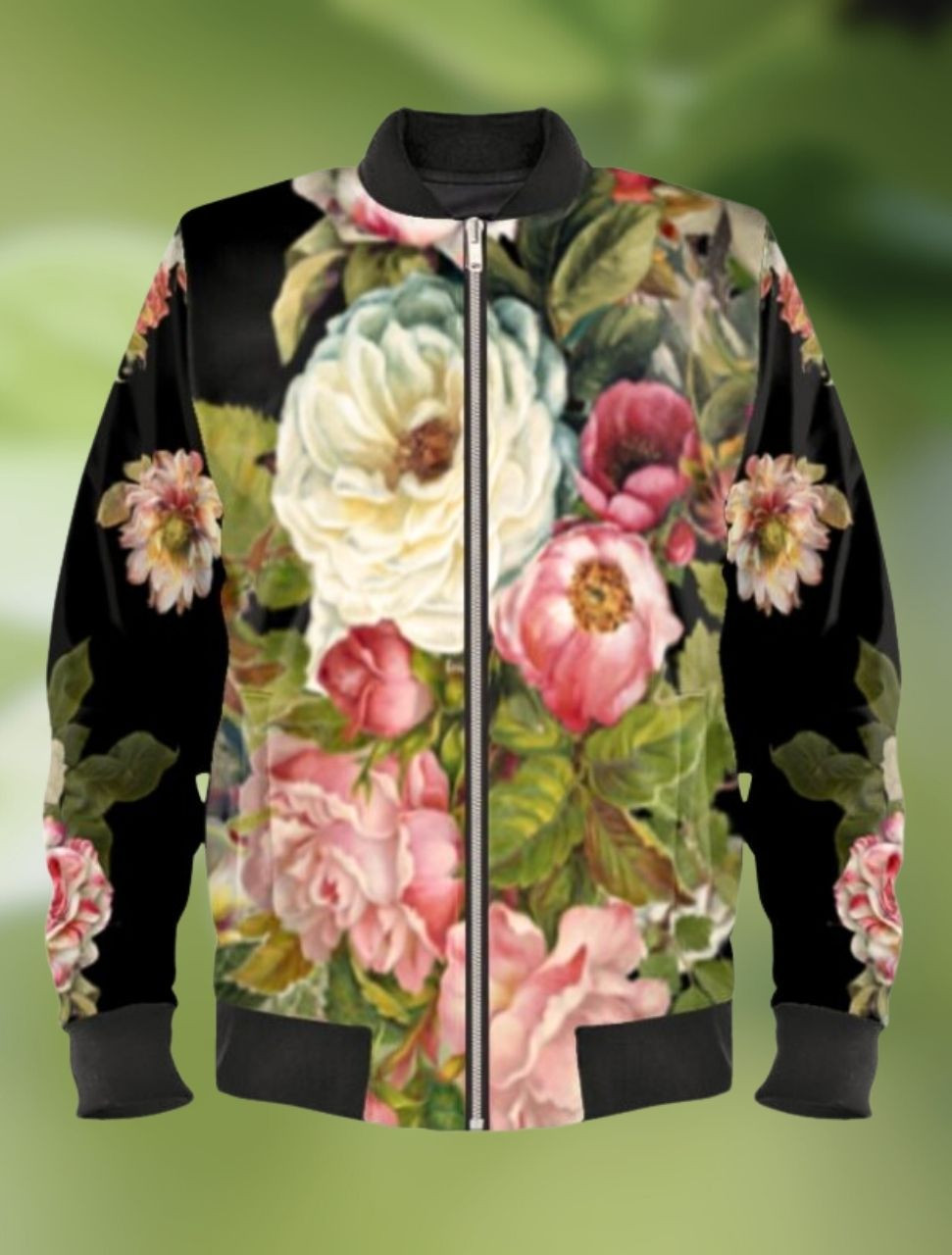 Satin Bomber Jacket - Garden Party