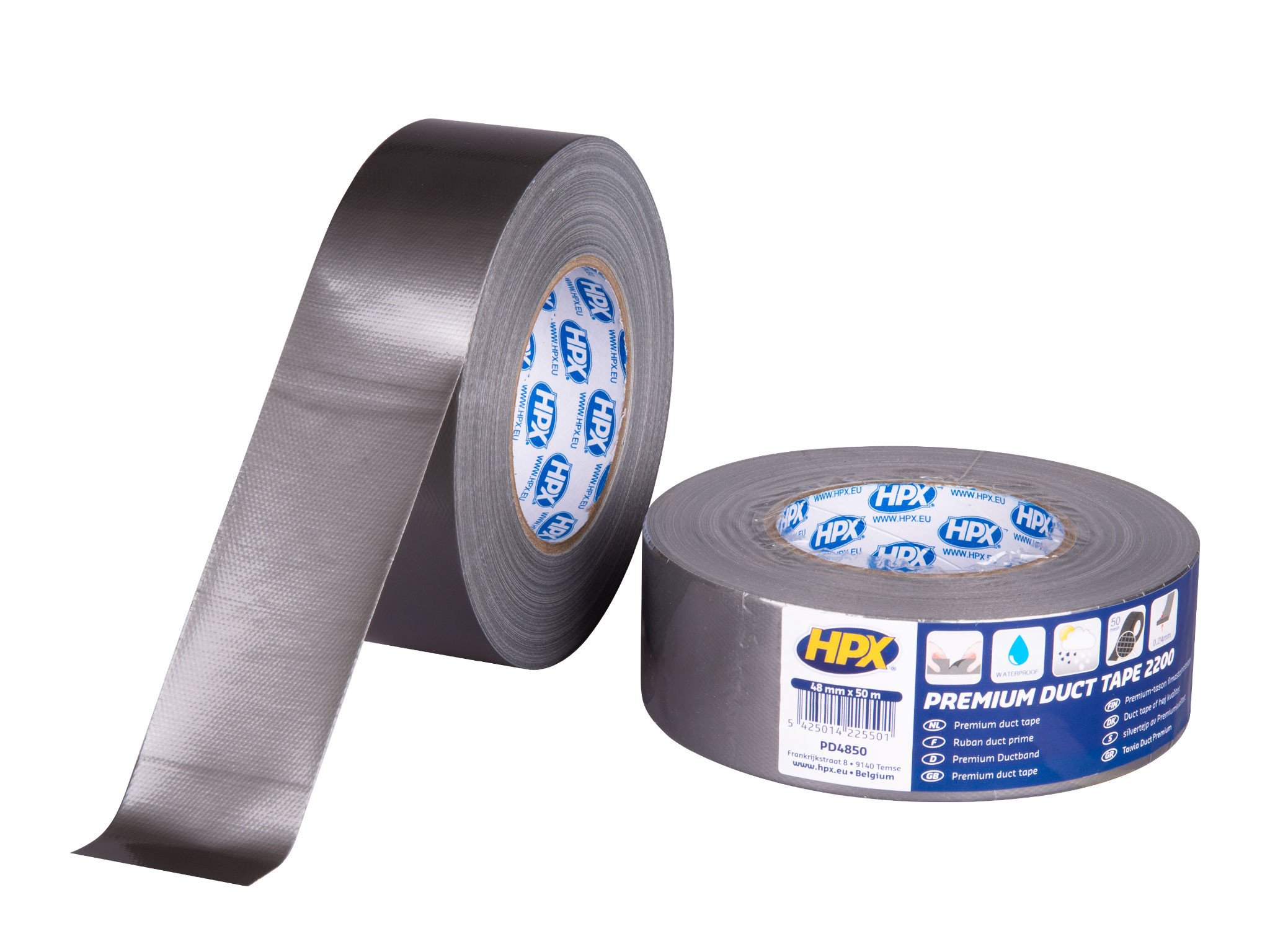 HPX Ducttape 2200 zilver 48mm x 50m