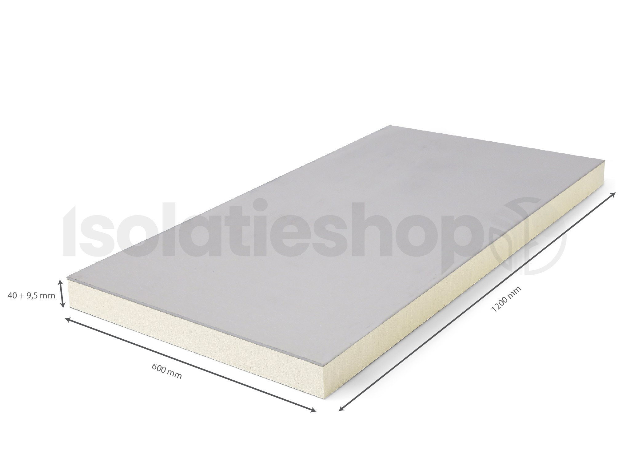 PIR + Gips RK 1200x600x40+9,5mm Rd:1.81 (=0,72 m²)