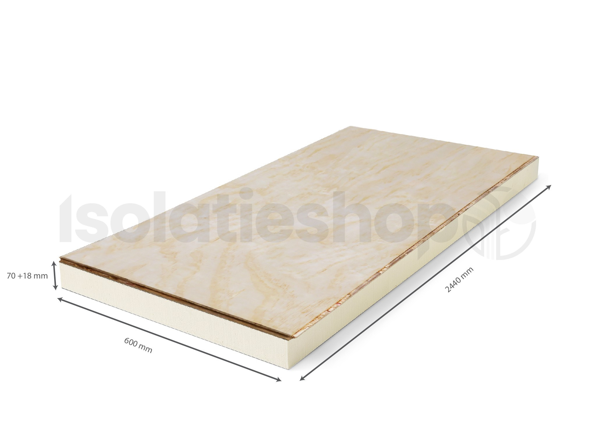 PIR + Underlayment 2440x600x70+18mm t&g Rd:3.18 (= 1,46 m²)