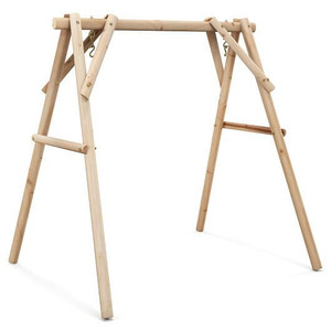 Heavy Duty Wooden Swing Frame with Reinforced Bars - Color: Natural D681-NP11045NA-12