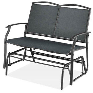 2 Seat Mesh Patio Loveseat Swing Glider Rocker with Armrests in Charcoal Q280-DGBCP9139417 2 Seat Mesh Patio Loveseat Swing Glider Rocker with Armrests in Charcoal Q280-DGBCP9139417