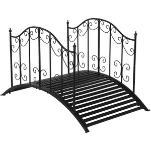 Sturdy Outdoor Rust-Proof 4-Foot Black Metal Arch Garden Bridge Q280-VGBMYF103245896 Sturdy Outdoor Rust-Proof 4-Foot Black Metal Arch Garden Bridge Q280-VGBMYF103245896