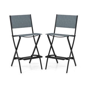 Folding Bar Stools Set of 2 Backrest Humanized Footrest-Coffee B593-NP11341-2