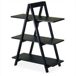 Modern 3-Tier A-Frame Display Shelf Bookcase in Black Q280-WI20130