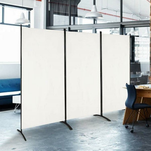 6-Ft White 3-Panel Room Divider Screen with Steel Base and Heavy Duty Hinges Q280-SFTPRDW6901598
