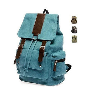 Color: Brown - Back To Campus Canvas Backpack In 4 Colors K290-5744049925