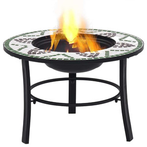Mosaic Fire Pit Green 26.8" Ceramic A949-46722