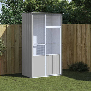  Bird Cage Grey Galvanized Steel Large Bird Cage Rectangular A949-172343