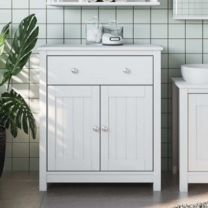  Bathroom Cabinet White Solid pine wood, engineered wood, metal A949-358542