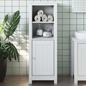  Bathroom Cabinet White Solid pine wood 15.7 in x 13.4 in x 43.3 in A949-358544