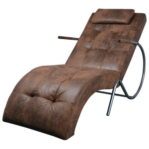 Chaise Lounge Brown Suede look fabric Medium Ergonomic A949-287920 Chaise Lounge Brown Suede look fabric Medium Ergonomic A949-287920