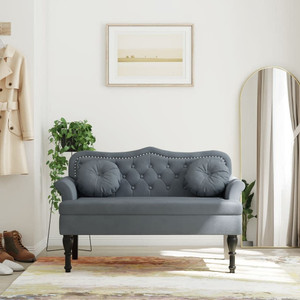  Bench Dark Grey Velvet (100% polyester), plywood, solid rubber wood A949-372141