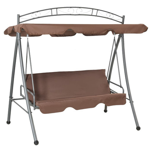 Garden Swing Seat Coffee Powder-coated steel frame Medium A949-43242  Garden Swing Seat Coffee Powder-coated steel frame Medium A949-43242