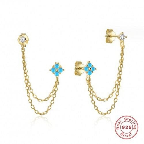 925 Sterling Silver Rhinstone Inlaid Chain Tassel Wholesale Women Stud Earrings A392-sear0378 925 Sterling Silver Rhinstone Inlaid Chain Tassel Wholesale Women Stud Earrings A392-sear0378