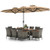 10 Pieces Patio Wicker Dining Set with 15 Feet Double-Sided Patio Umbrella-Brown - Color: Brown D681-NP10209CF+HW71816+ 10 Pieces Patio Wicker Dining Set with 15 Feet Double-Sided Patio Umbrella-Brown - Color: Brown D681-NP10209CF+HW71816+