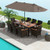 11 Pieces Patio Dining Set with 15 Feet Double-Sided Patio Umbrella and Base-Coffee - Color: Coffee D681-NP11368CF+HW71814+