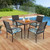 5 Pieces Patio Dining Set 4 Cushioned Rattan Armchairs and Square Table D681-NP11970+ 5 Pieces Patio Dining Set 4 Cushioned Rattan Armchairs and Square Table D681-NP11970+
