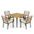 5 Pieces Patio Dining Set with Cushions and 1.9 inches Umbrella Hole - Color: Beige D681-HW71589+2*HW72102