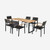 Patented 7 Pieces Outdoor Dining Set with Large Acacia Wood Table Top - Color: Natural D681-HW65219B+ Patented 7 Pieces Outdoor Dining Set with Large Acacia Wood Table Top - Color: Natural D681-HW65219B+