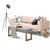 Modern Wood Frame Accent Bench Ottoman with Grey Upholstered Fabric Seat Q280-SHMLOBG1532581