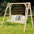 Outdoor Wooden Porch Bench Swing Chair with Rustic Curved Back - Color: Natural D681-OP3701+ Outdoor Wooden Porch Bench Swing Chair with Rustic Curved Back - Color: Natural D681-OP3701+