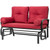 Steel Outdoor Garden Patio Rocking Glider Chair Loveseat with Red Cushions Q280-REOSGC567355 Steel Outdoor Garden Patio Rocking Glider Chair Loveseat with Red Cushions Q280-REOSGC567355