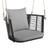 Single Person Hanging Seat with Woven Rattan Backrest for Backyard-Gray - Color: Gray D681-HW71332GR
