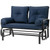 Outdoor Garden Patio Rocking Glider Chair Loveseat with Navy Blue Cushions Q280-NVGRT985541 Outdoor Garden Patio Rocking Glider Chair Loveseat with Navy Blue Cushions Q280-NVGRT985541