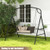 Patio Metal Swing Stand with Double Side Bars and 2-Ring Design-Black - Color: Black D681-NP11346DK