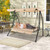 2-Seat Outdoor Convertible Swing Chair with Flat Bed and Adjustable Canopy-Beige B593-NP11162+