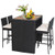 5 Pieces Patio Acacia Wood Dining Set - Color: Black D681-HW70240+