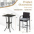 3-Piece Patio Wicker Rattan Bar Height Chairs and Square Table Set-Black - Color: Black D681-NP11975DK 3-Piece Patio Wicker Rattan Bar Height Chairs and Square Table Set-Black - Color: Black D681-NP11975DK
