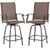 2 Pieces Patio 360 Rotation Swivel Bar Stool Set-Brown - Color: Brown D681-NP10308CF-2