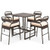 5 Piece Rattan Counter Set with 4 Stools and Polywood Bar Table-Brown B593-HW71916+ 5 Piece Rattan Counter Set with 4 Stools and Polywood Bar Table-Brown B593-HW71916+