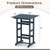 30 Inch Square Bar Table Dining Table with Slatted Tabletop for Poolside-Navy B593-NP12060