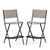 Folding Bar Stools Set of 2 Backrest Humanized Footrest-Coffee B593-NP11341-2