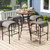 5 Pieces Outdoor Round Bar Table Set with 1.6 Inches Umbrella Hole B593-NP11756+NP11410CF-4