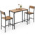 3 Pieces Bar Table Set with 2 Stools-Black - Color: Black D681-JV10243BK 3 Pieces Bar Table Set with 2 Stools-Black - Color: Black D681-JV10243BK