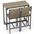 3 Piece Bar Table Set with Backrest and Footrest for Small Space-Gray - Color: Gray D681-JV12465GR