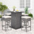 5 Pieces Outdoor Wicker Bar Table Set with Hidden Storage Shelves-White - Color: Beige D681-HW71623WH+