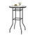 38 Inch Patio Bar Table with Tempered Glass Tabletop - Color: Black D681-NP11337 38 Inch Patio Bar Table with Tempered Glass Tabletop - Color: Black D681-NP11337