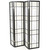 Black 4-Panel Room Divider Shoji Screen with Asian Floral Print Q280-WFPRD9531