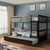 Full over Full Bunk Bed Platform Wood Bed with Ladder-White B593-HW65358COLOR+ Full over Full Bunk Bed Platform Wood Bed with Ladder-White B593-HW65358COLOR+