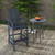 30 Inches Counter Height Outdoor HDPE Bar Stool with Armrests and Footrest-Navy - Color: Navy - Siz D681-NP10897NY