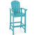 30 Inches Counter Height Outdoor HDPE Bar Stool with Armrests and Footrest-Turquoise - Color: Turqu D681-NP10897TU