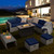 9 Pieces Patio Furniture Set with 42 Inches 60000 BTU Fire Pit-Navy - Color: Navy D681-OP70369+HW68604NY+