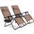 2 Pieces Folding Lounge Chair with Zero Gravity-Brown - Color: Brown D681-NP10642CF-2