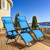 2 Pieces Folding Lounge Chair with Zero Gravity-Light Blue - Color: Light Blue D681-OP70528-2BL
